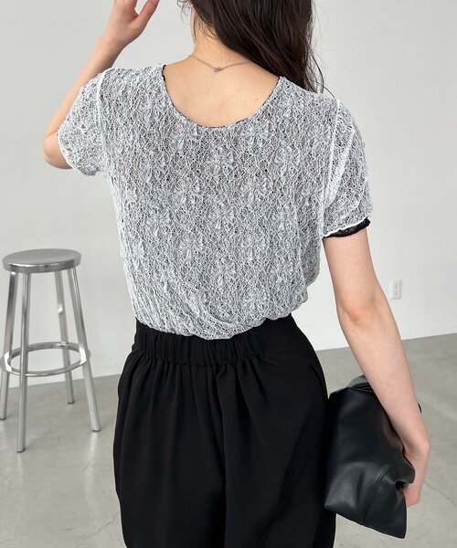 CAPRICIEUX LE'MAGE tシャツ 「1枚で二役」レースリバ半袖T