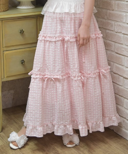 axes femme POETIQUE スカート ギンガムティアードスカート : ZOZOTOWN