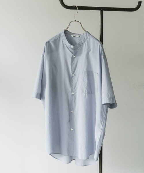 URBAN RESEARCH DOORS シャツ 玉虫シャンブレー バンドカラー