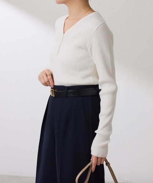 COLLAGE GALLARDAGALANTE 深Vネックニット IENA Takaoka別注カラー登場】デザインネックリブニット | COLLAGE