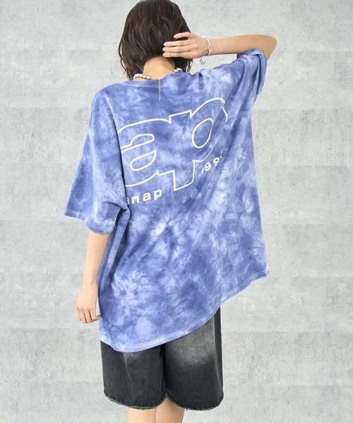 ANAP（アナップ） tシャツ 半袖 ミニ裏毛 タイダイ柄 ロゴ Tシャツ