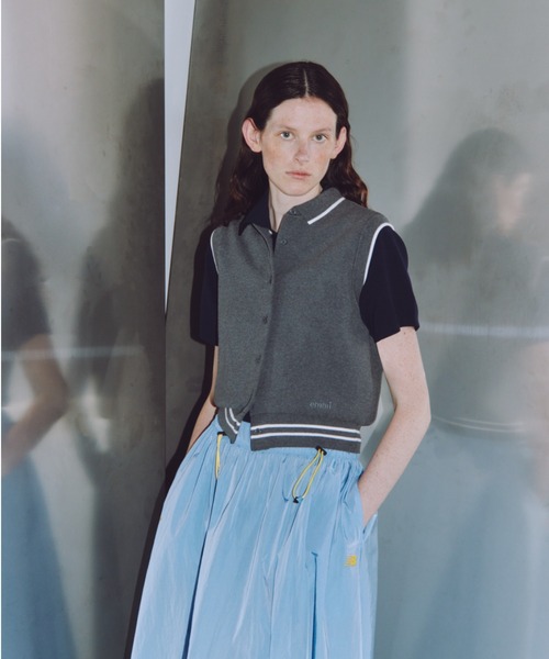 emmi ポロシャツ ポロ 襟付きニットベスト レディース