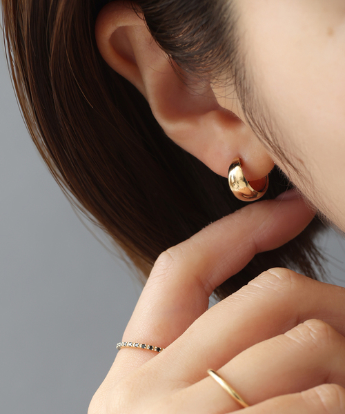 Lilas ピアス 三日月フープピアス K10（両耳） レディース