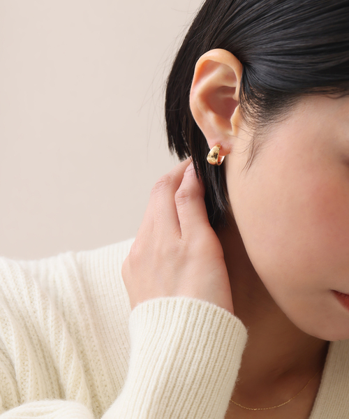 Lilas ピアス 三日月フープピアス K10（両耳） レディース