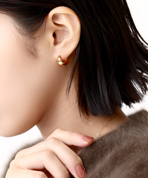 Lilas ピアス 三日月フープピアス K10（両耳） レディース