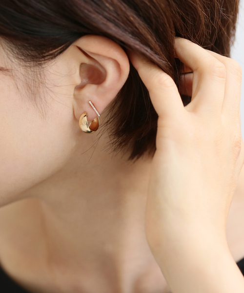 Lilas ピアス 三日月フープピアス K10（両耳） レディース