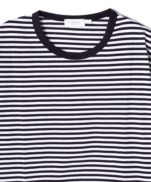 「SUNSPEL」 長袖Tシャツ MEDIUM ホワイト×ネイビー メンズ