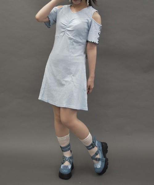 axes femme POETIQUE ワンピース 硫化染めカットミニOP : ZOZOTOWN