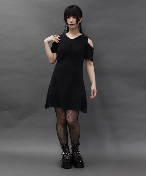 axes femme POETIQUE ワンピース 硫化染めカットミニOP : ZOZOTOWN