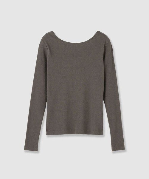 ANAYI（アナイ） tシャツ コットンテレコボートネックプルオーバー