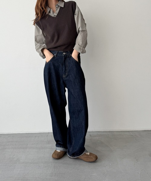 CANAL JEAN（キャナルジーン） ベスト ジレ SLEEK カシミヤ混Vニット