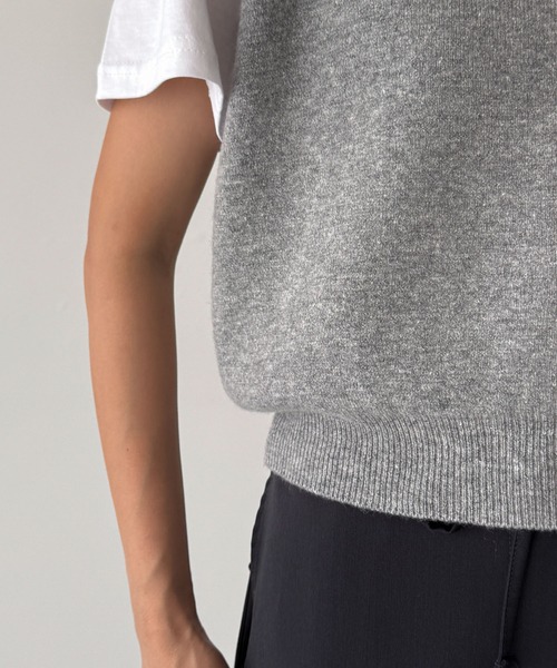 CANAL JEAN（キャナルジーン） ベスト ジレ SLEEK カシミヤ混Vニット