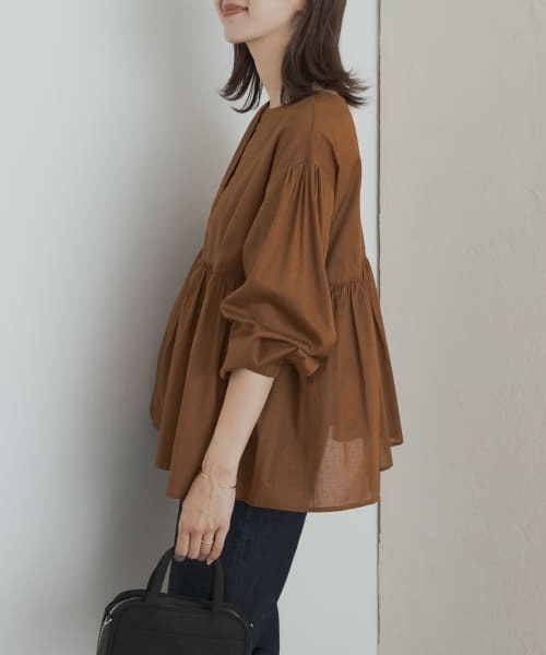 URBAN RESEARCH DOORS ブラウス シャツ コットンツイル2WAY