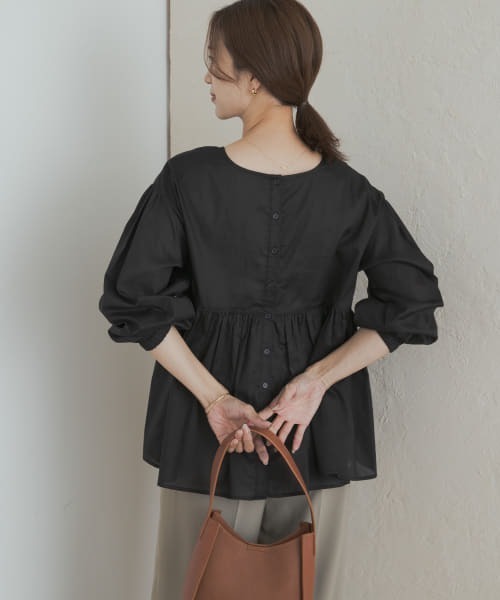 URBAN RESEARCH DOORS ブラウス シャツ コットンツイル2WAY