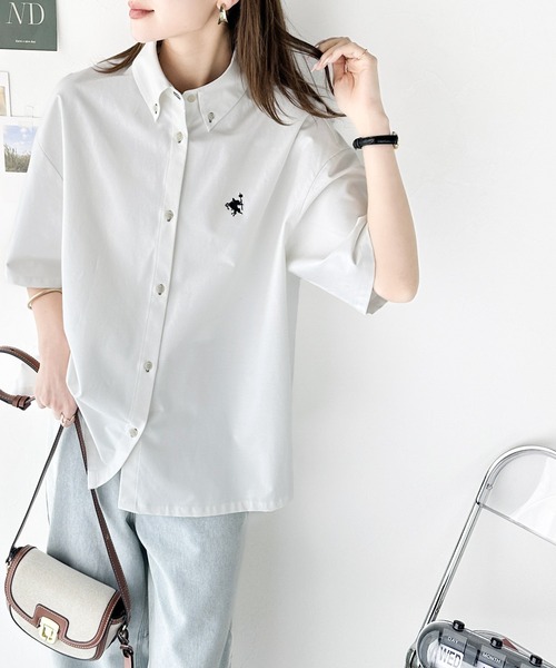 「Java」 半袖シャツ LARGE ブルー レディース_画像6