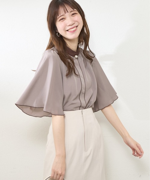 「natural couture」 半袖ブラウス FREE サックスブルー レディース_画像4