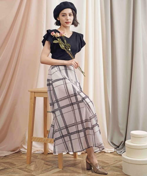 「NOELA」 Vネックニット フリー ボルドー レディース_画像5