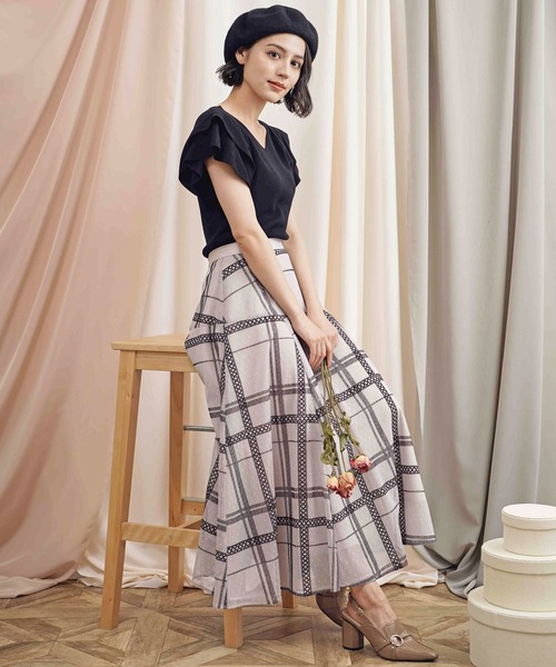 「NOELA」 Vネックニット フリー ボルドー レディース_画像6