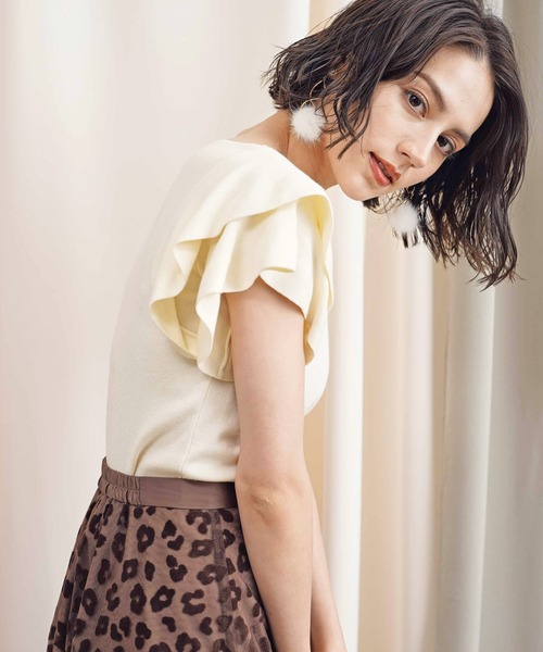 「NOELA」 Vネックニット フリー ボルドー レディース_画像8