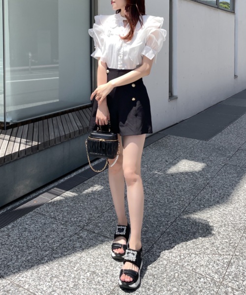 「abc une face」 半袖ブラウス FREE ホワイト レディース_画像2