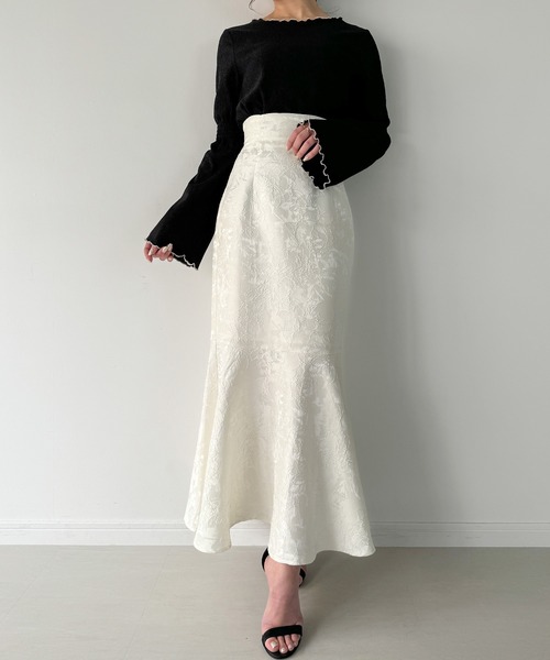 「JUNOAH」 長袖カットソー X-LARGE アイボリー レディース_画像9