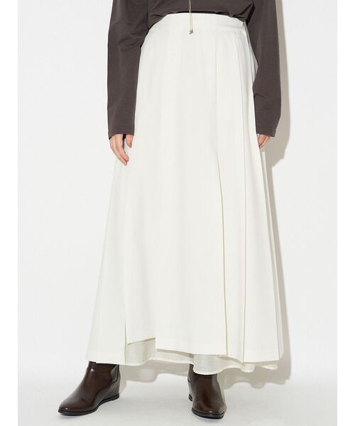 ELENDEEK フレアスカート 02 ホワイト JERSEY TUCK FLARE SK | ELENDEEK/エレンディーク