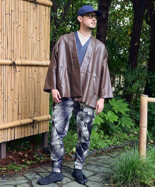 カヤ コート ジャケット 「カヤ」寒のつくり革メンズアウター メンズ