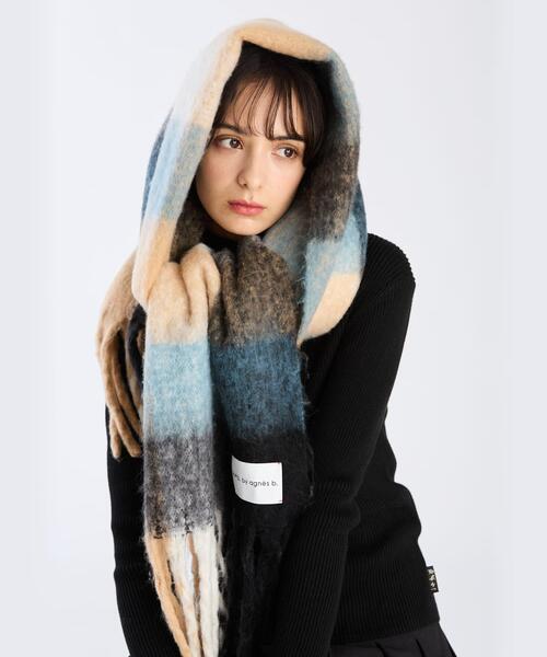 To b. by agnes マフラー ストール ブロックチェック レディース