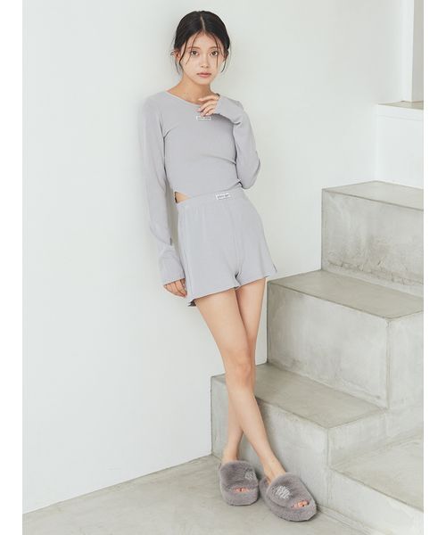 gelato pique グレー ルームウェアセット gelato pique（ジェラートピケ） パジャマ ルームウェア リブ
