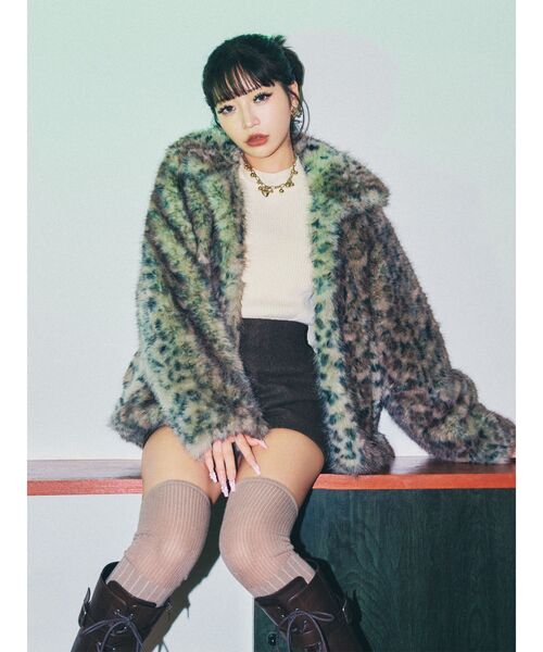 MURUA（ムルーア） コート アウター レオパードフェイクファーコート
