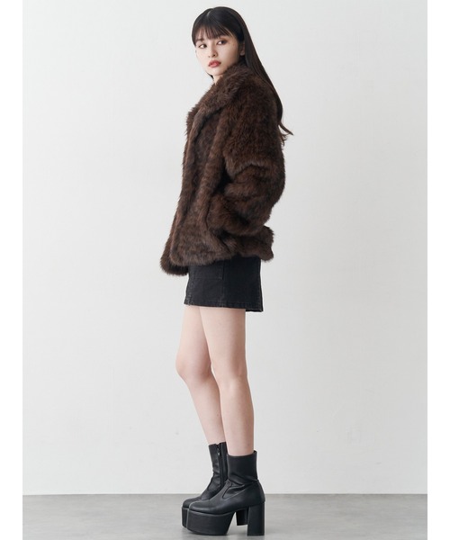 MURUA（ムルーア） コート アウター レオパードフェイクファーコート