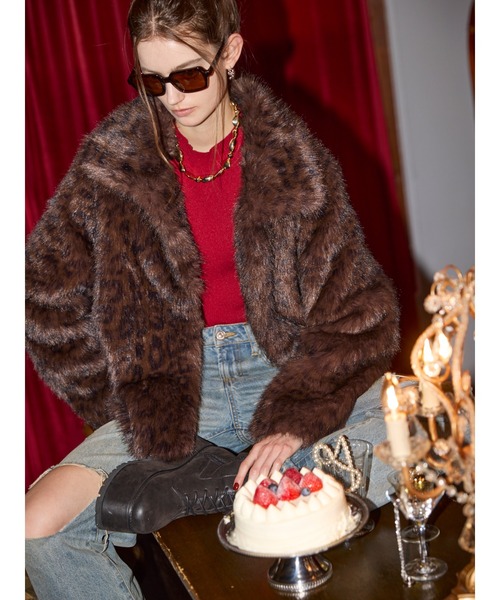 MURUA（ムルーア） コート アウター レオパードフェイクファーコート