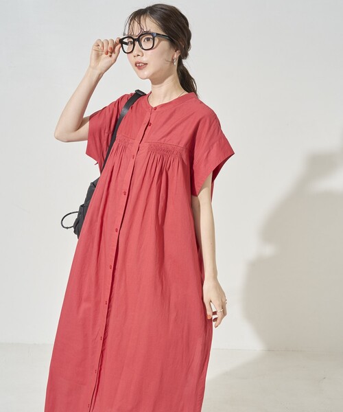 FREAK'S STORE（フリークスストア） 半袖ワンピース フリ- グレー