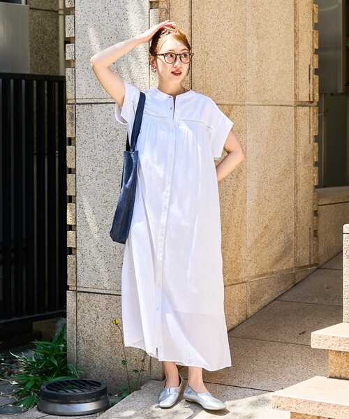 FREAK'S STORE（フリークスストア） 半袖ワンピース フリ- グレー