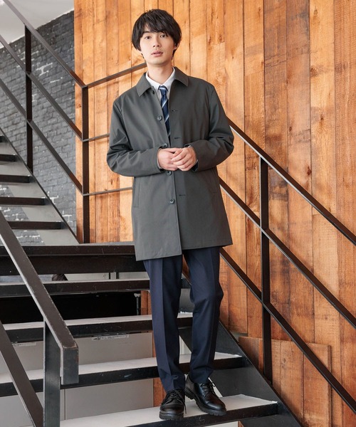 GLOBAL WORK（グローバルワーク） ステンカラーコート LARGE ネイビー