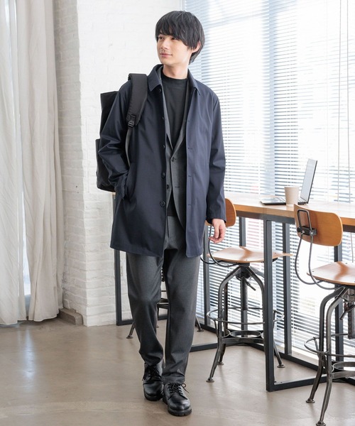 GLOBAL WORK（グローバルワーク） ステンカラーコート LARGE ネイビー