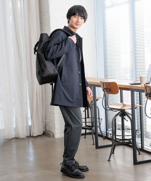 GLOBAL WORK（グローバルワーク） ステンカラーコート LARGE ネイビー