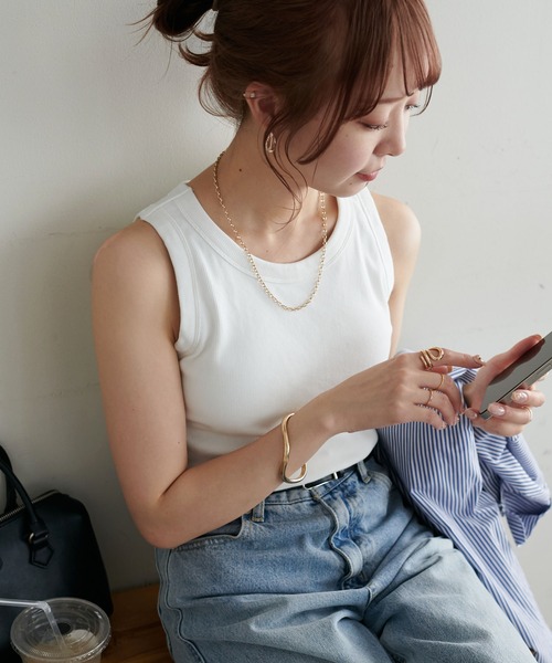 「DISCOAT」 ノースリーブトップス FREE ライトグレー レディース_画像7