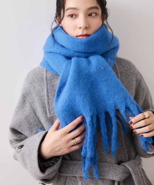 VIS（ビス） マフラー ストール ふわふわフリンジマフラー/静電気防止