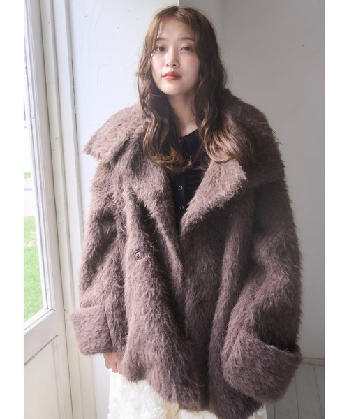 mellowneon コート チェスターコート 3wayスタンドカラーシャギー