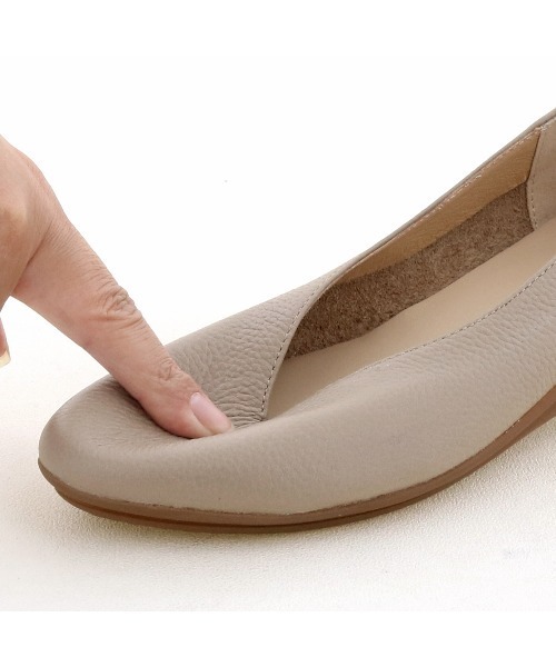 「あしながおじさん」 フラットパンプス 22.5cm グレイッシュベージュ レディース_画像4