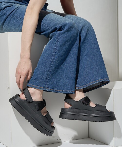 「FREAK'S STORE」 「UGG」フラットサンダル 23.0cm ブラック レディース_画像3