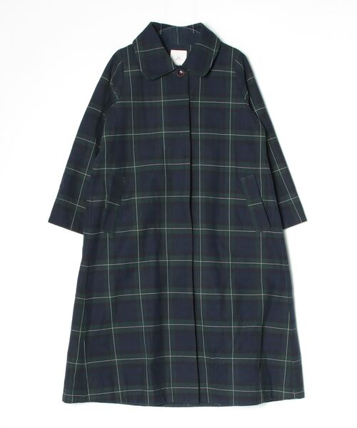 Sunny clouds（サニークラウズ） チェック柄ステンカラーコート