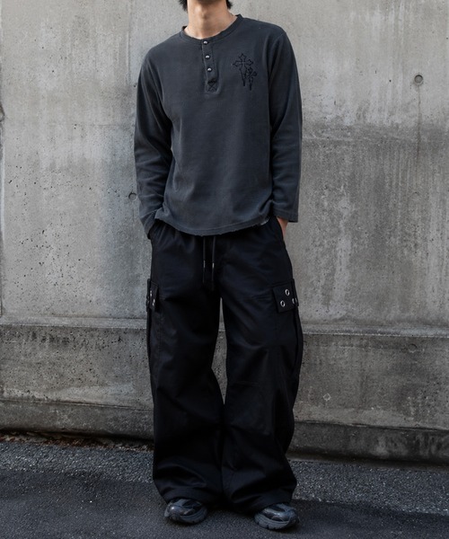 NYLAUS（ナイラス） ヘンリーネック tシャツ 「NYS」ヴィンテージ