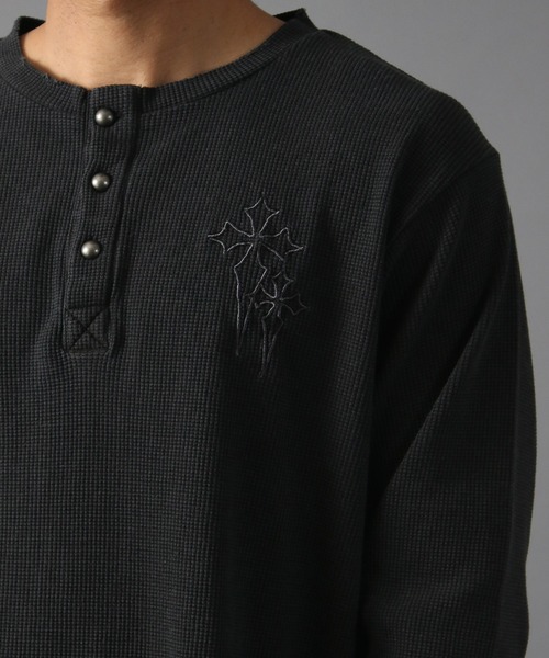 NYLAUS（ナイラス） ヘンリーネック tシャツ 「NYS」ヴィンテージ