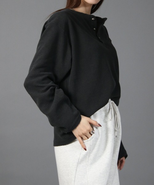 NYLAUS（ナイラス） ヘンリーネック tシャツ 「NYS」ヴィンテージ