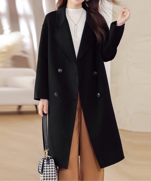 コート チェスターコート ダブルボタンロングチェスターコート