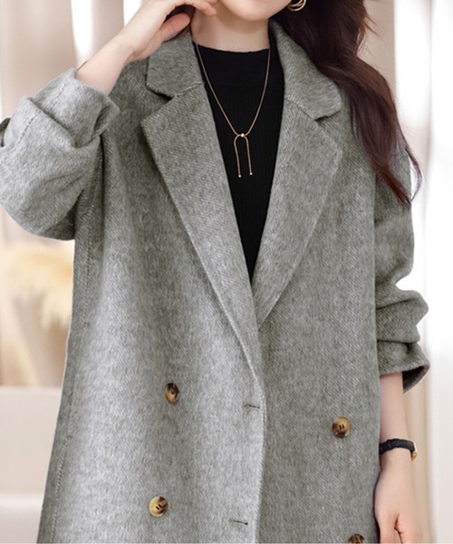 コート チェスターコート ダブルボタンロングチェスターコート