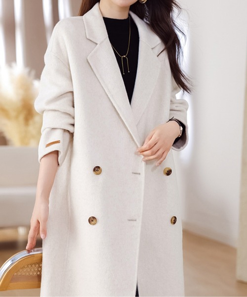 コート チェスターコート ダブルボタンロングチェスターコート