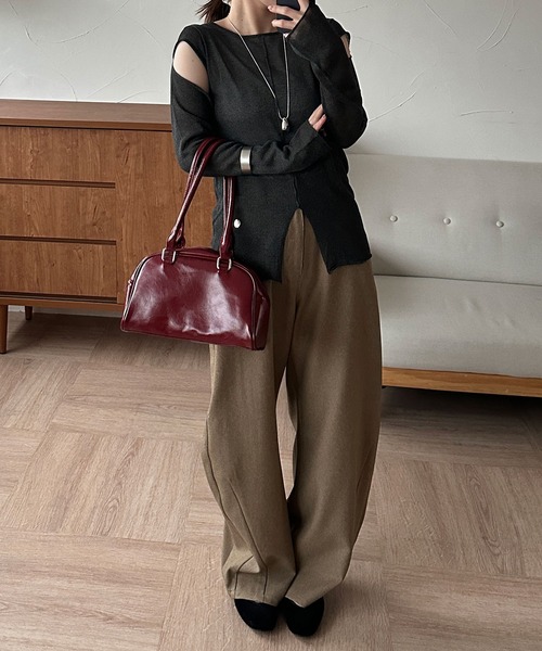 「MUHET」 長袖ニット FREE オフホワイト レディース_画像3